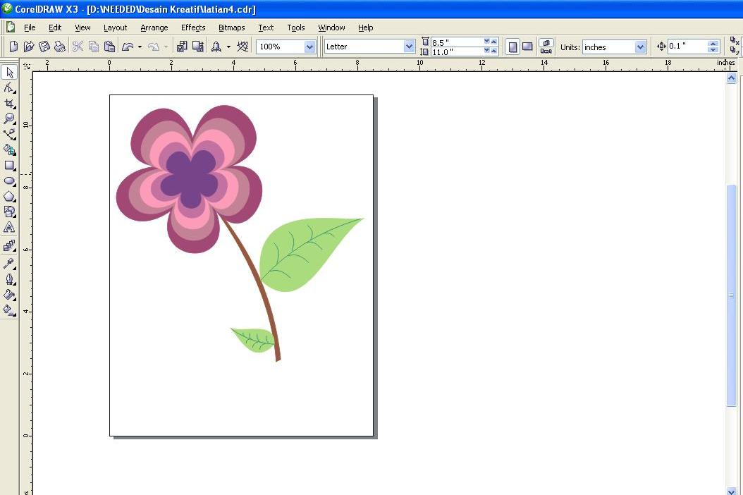 Tutorial Membuat Gambar Bunga Sederhana dengan Corel Draw 